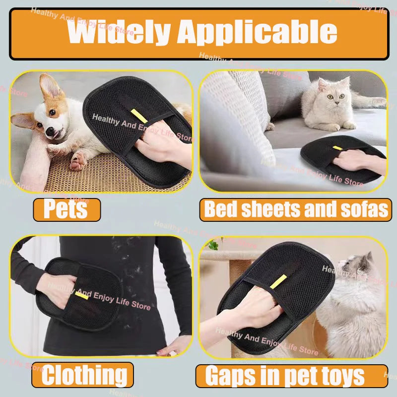 Pet Hair Cleaning Gloves – Double-Sided Multi-Functional Grooming & Shedding Tool