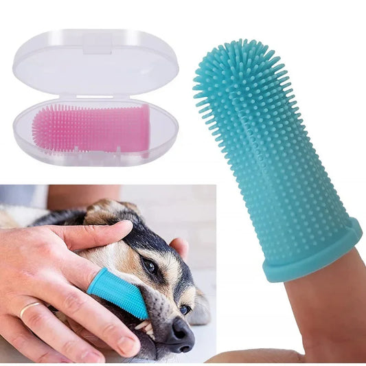 Pet Finger Toothbrush – Soft Silicone 360° Teeth Cleaning Brush for Dogs & Cats