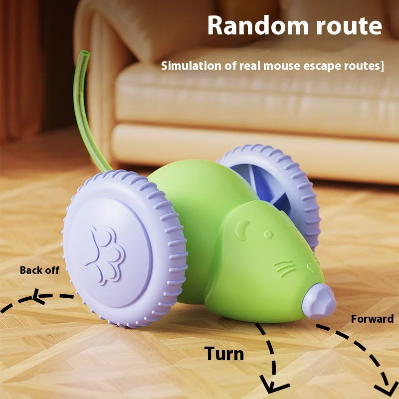 Rechargeable Electric Mouse Car – Interactive Smart Cat Toy with Obstacle Avoidance