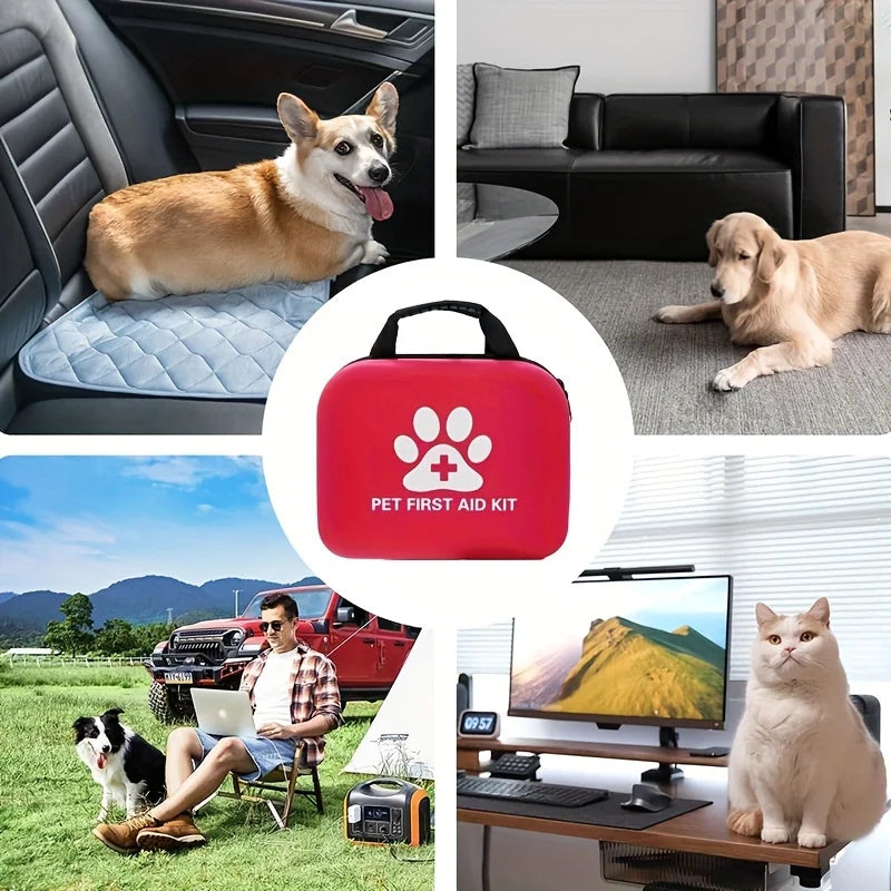 Pet First Aid Kit – Emergency Medical Supplies for Dogs & Cats | Home, Car & Travel Use