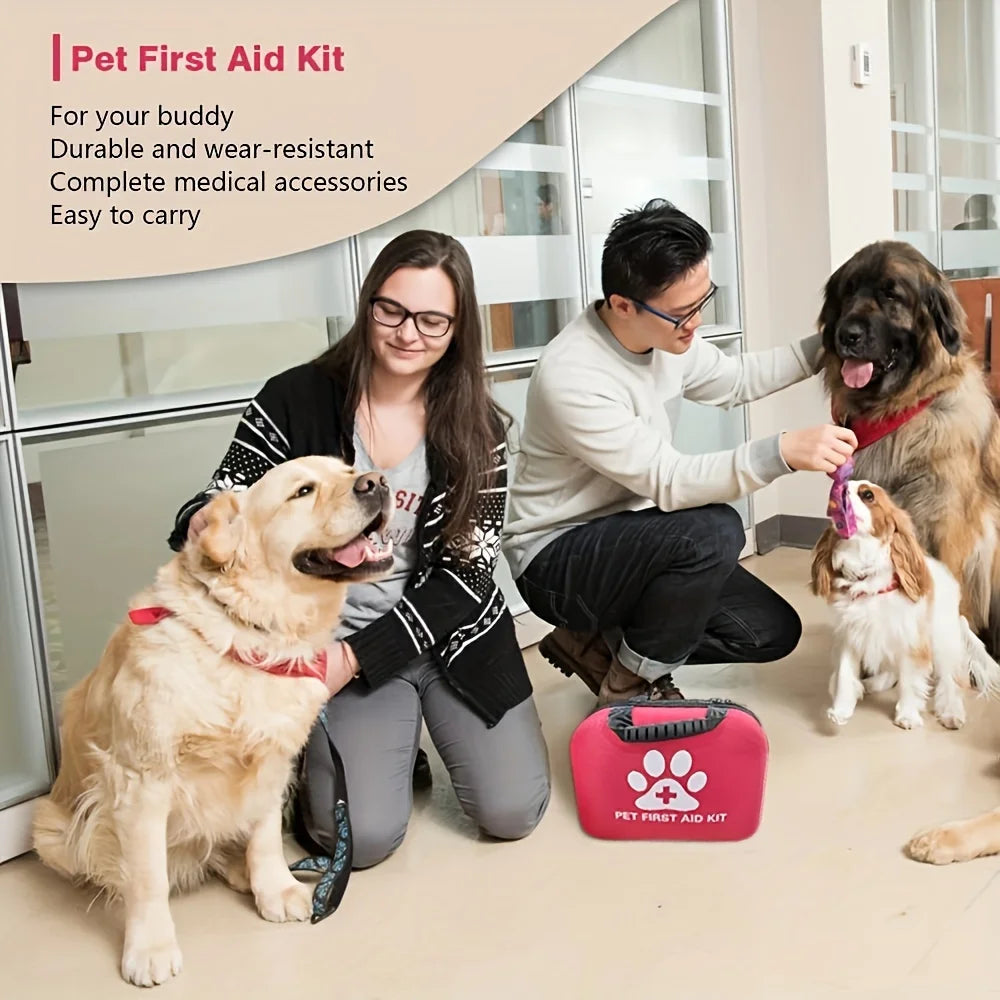 Pet First Aid Kit – Emergency Medical Supplies for Dogs & Cats | Home, Car & Travel Use