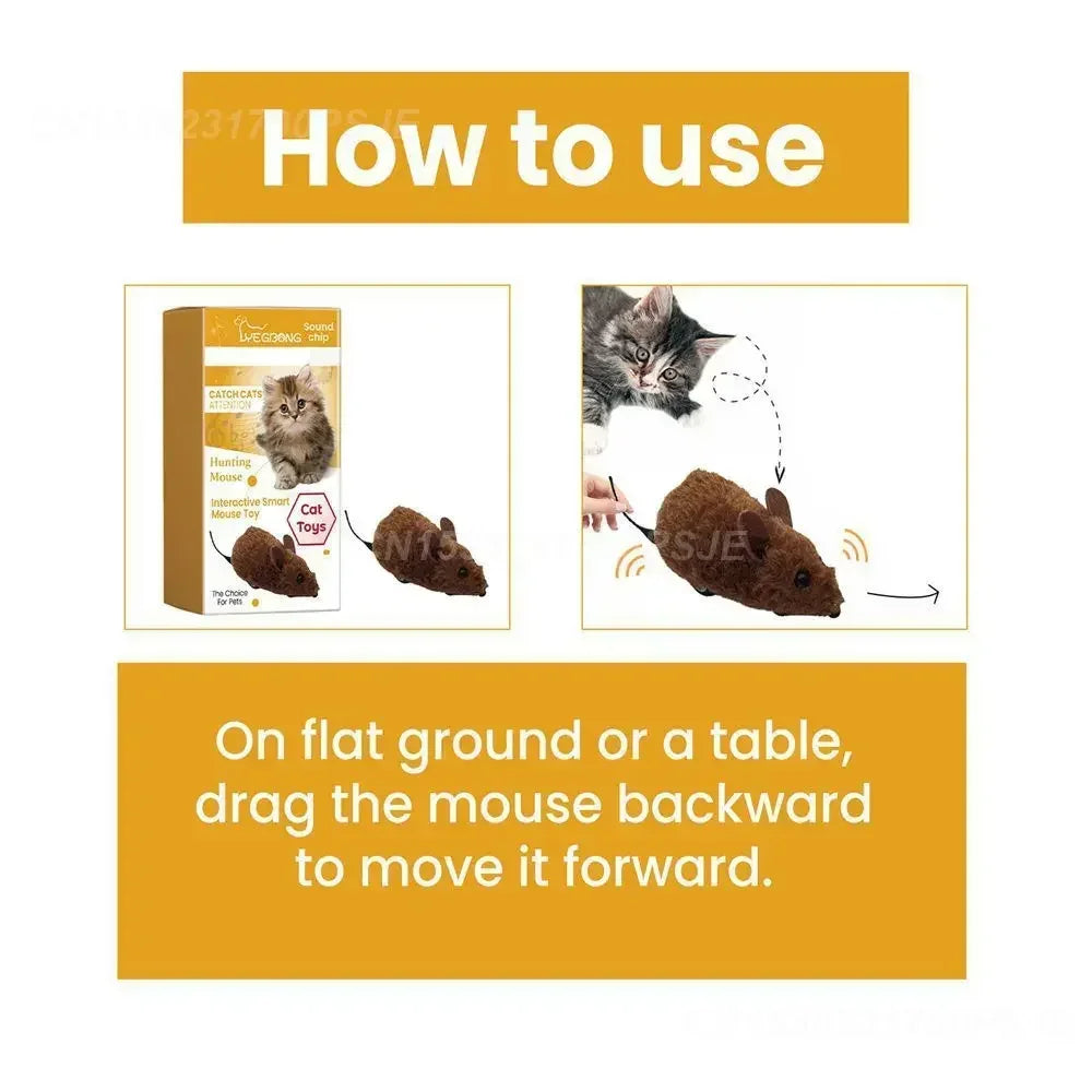 Interactive Plush Mouse Toy – Realistic Sound & Movement