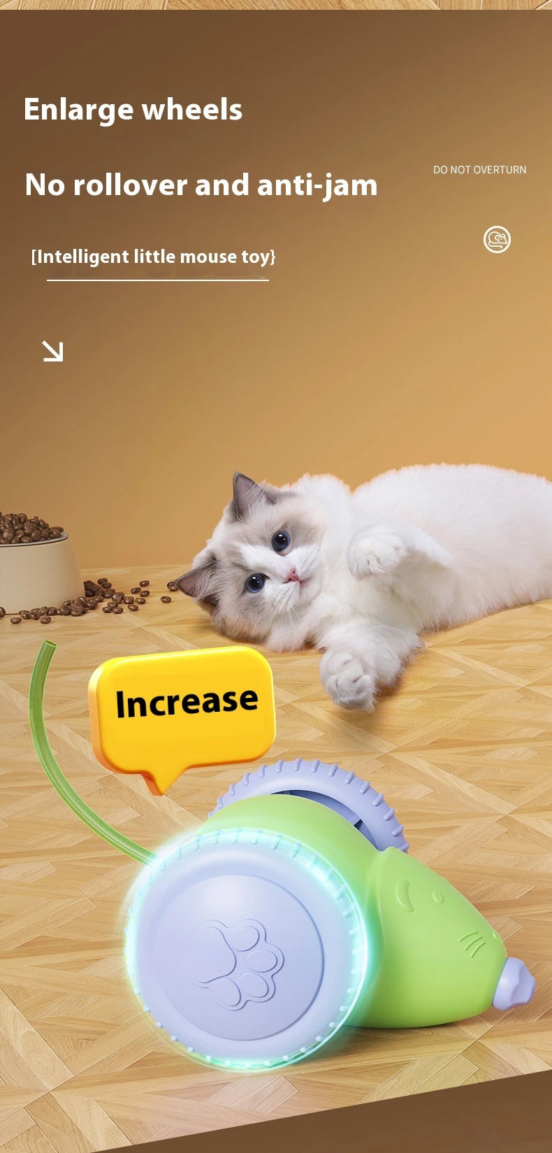 Rechargeable Electric Mouse Car – Interactive Smart Cat Toy with Obstacle Avoidance