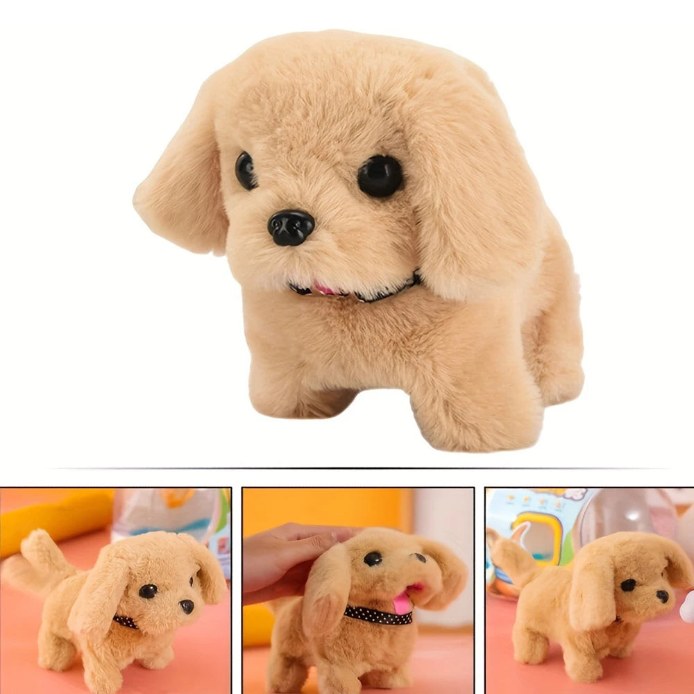 Interactive Plush Puppy – Battery-Operated Walking, Barking & Tail-Wagging Toy