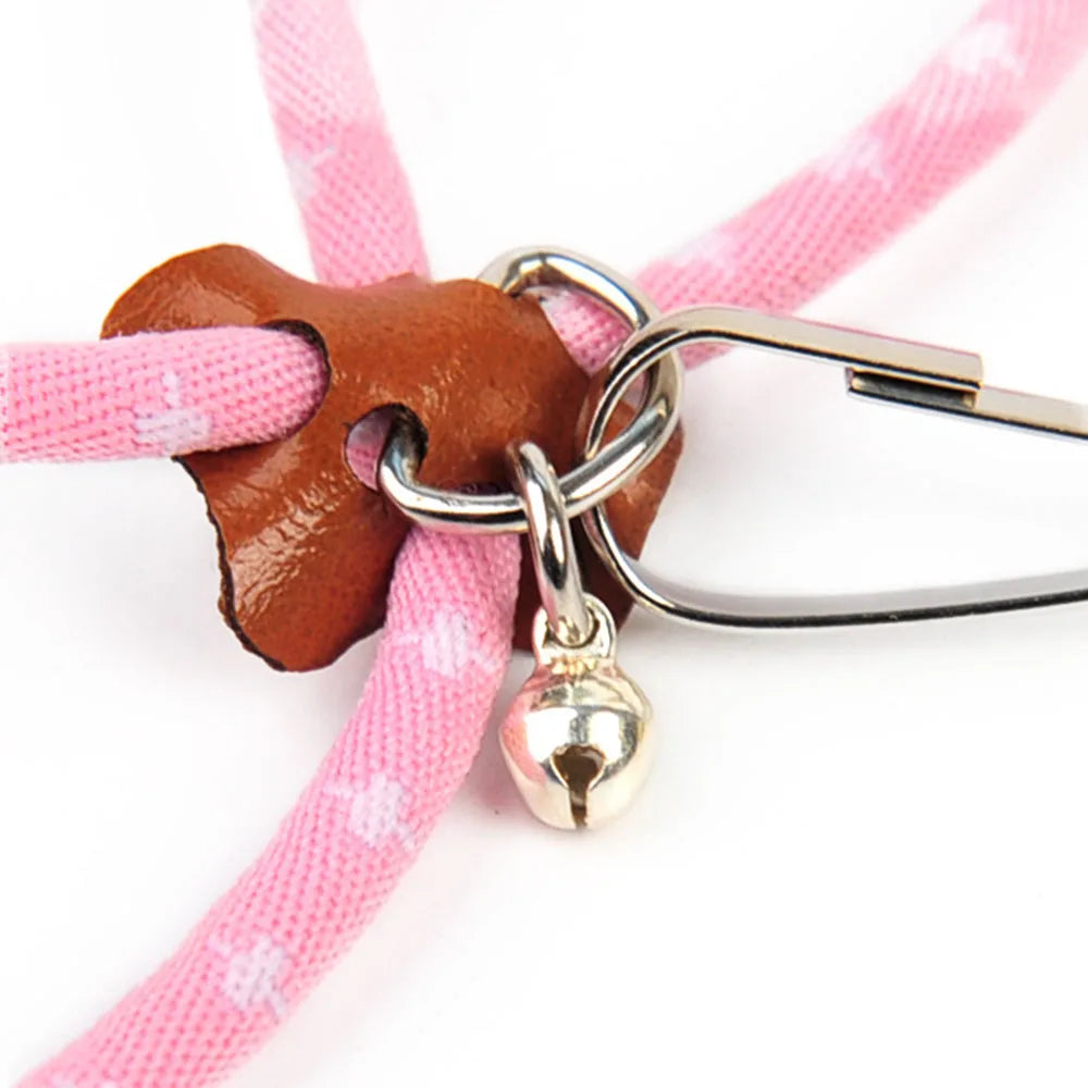 Adjustable Small Pet Harness & Leash Set – Soft Anti-Bite Walking Rope with Bell for Hamsters, Ferrets & Rats
