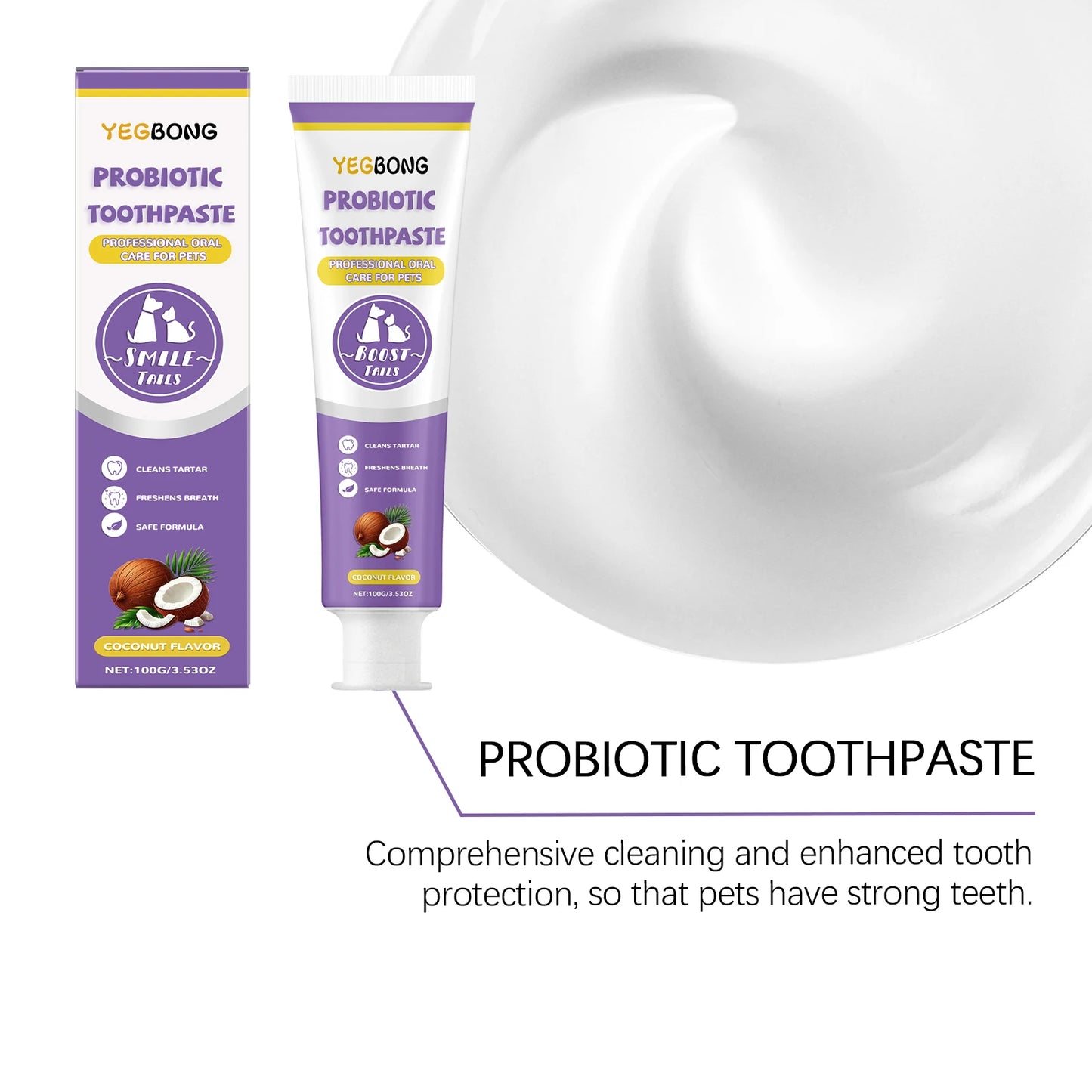 Probiotic Pet Toothpaste – Gentle Oral Care for Dogs & Cats | Plaque Removal & Fresh Breath
