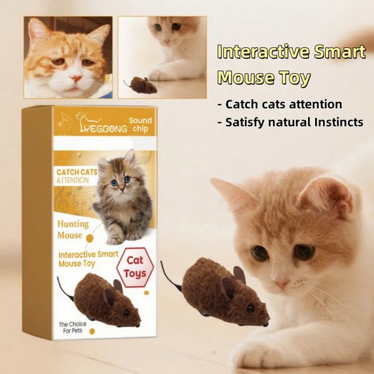 Interactive Plush Mouse Toy – Realistic Sound & Movement