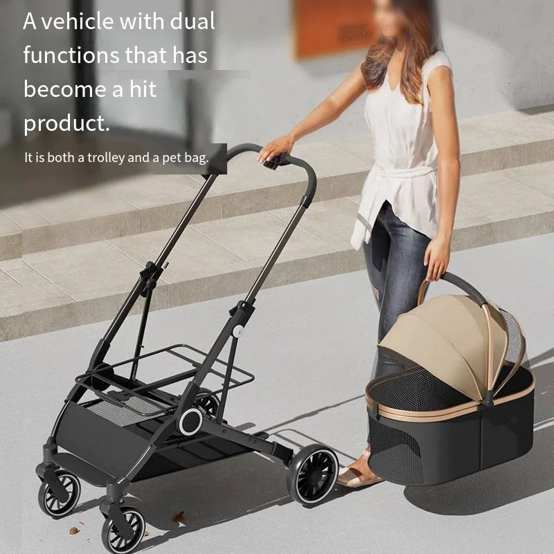 2025 Pet Stroller – Lightweight, Foldable & Portable Cart with Detachable Bags for Dogs & Cats