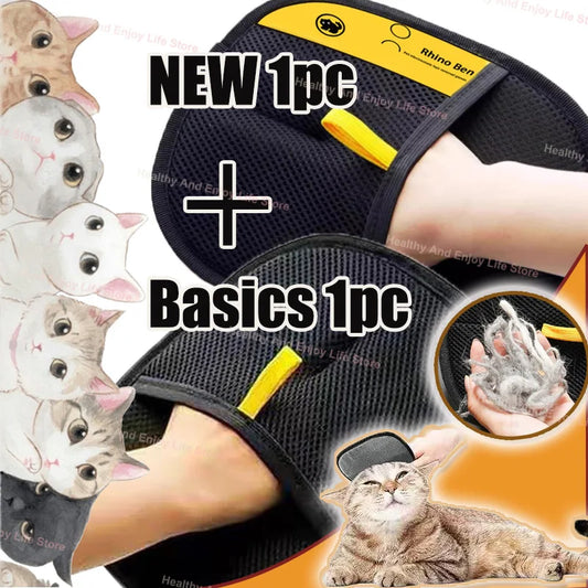 Pet Hair Cleaning Gloves – Double-Sided Multi-Functional Grooming & Shedding Tool
