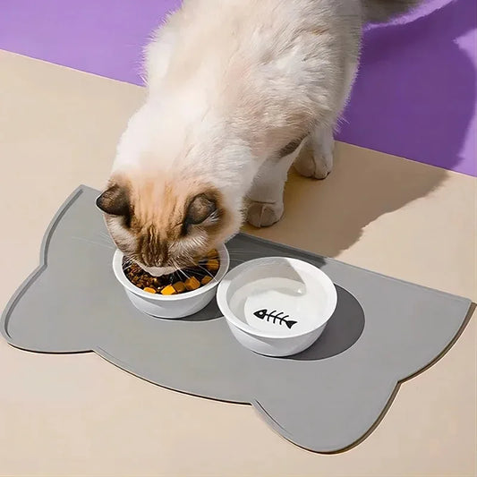 Silicone Pet Feeding Mat – Waterproof & Anti-Slip Food Bowl Placemat for Dogs & Cats